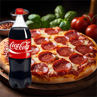 Pizza Salami + Coca Cola